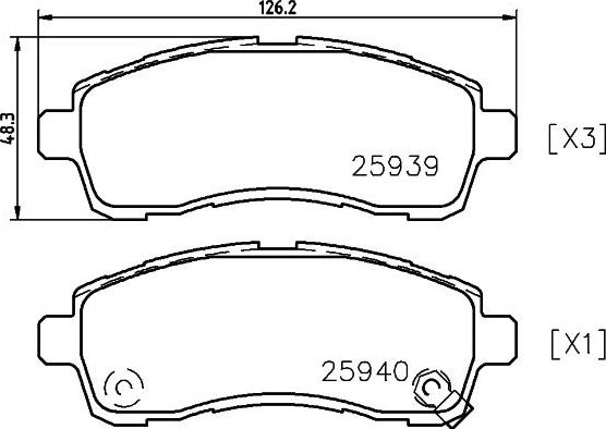 Pagid T2333 - Brake Pad Set, disc brake autospares.lv