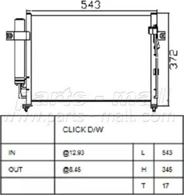 Parts-Mall PXNCA-012 - Condenser, air conditioning autospares.lv