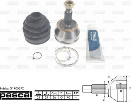 Pascal G1R002PC - Joint Kit, drive shaft autospares.lv