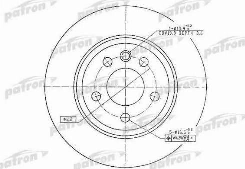 Patron PBD4208 - Brake Disc autospares.lv