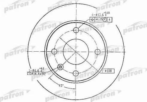 Patron PBD1652 - Brake Disc autospares.lv