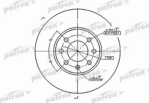 Patron PBD1609 - Brake Disc autospares.lv