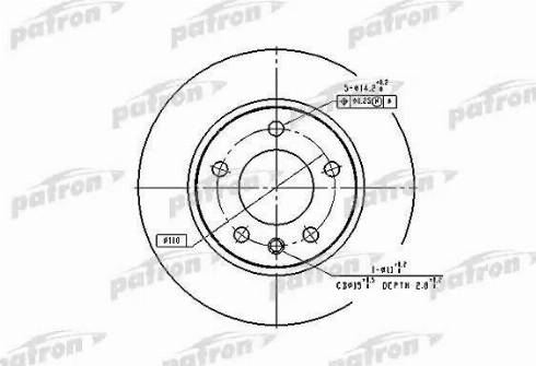 Patron PBD1614 - Brake Disc autospares.lv