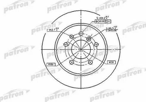 Patron PBD1613 - Brake Disc autospares.lv