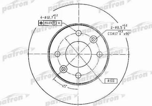 Patron PBD1016 - Brake Disc autospares.lv