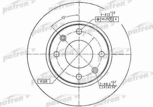 Patron PBD1221 - Brake Disc autospares.lv