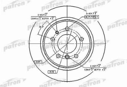 Patron PBD2557 - Brake Disc autospares.lv