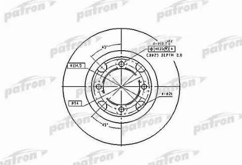 Patron PBD2607 - Brake Disc autospares.lv