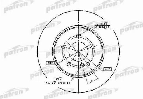 Patron PBD2813 - Brake Disc autospares.lv