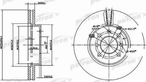 Patron PBD7092A - Brake Disc autospares.lv