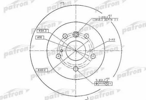 Patron PBD7005 - Brake Disc autospares.lv