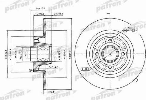 Patron PBD7018 - Brake Disc autospares.lv