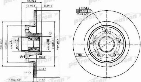 Patron PBD7013 - Brake Disc autospares.lv