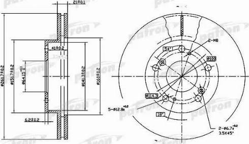 Patron PBD7195 - Brake Disc autospares.lv