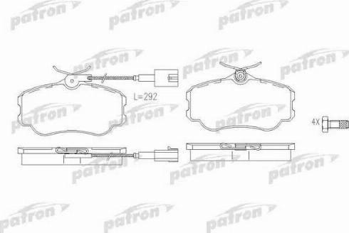 Patron PBP595 - Brake Pad Set, disc brake autospares.lv