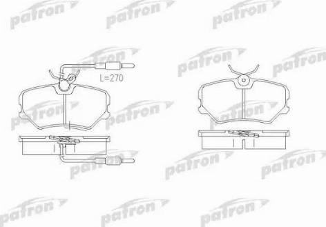 Patron PBP540 - Brake Pad Set, disc brake autospares.lv