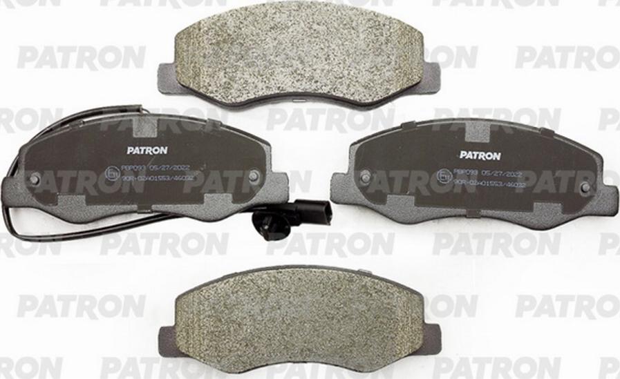 Patron PBP093 - Brake Pad Set, disc brake autospares.lv