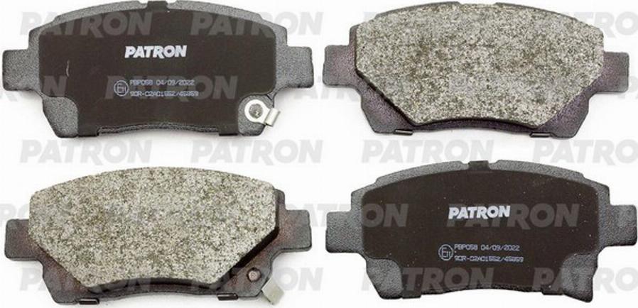 Patron PBP058 - Brake Pad Set, disc brake autospares.lv