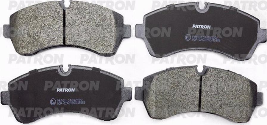 Patron PBP011 - Brake Pad Set, disc brake autospares.lv