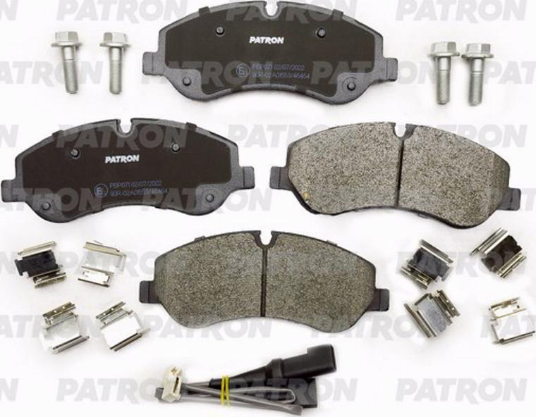 Patron PBP071 - Brake Pad Set, disc brake autospares.lv