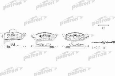 Patron PBP1400 - Brake Pad Set, disc brake autospares.lv