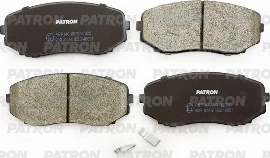 Patron PBP140 - Brake Pad Set, disc brake autospares.lv