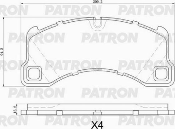 Patron PBP1560 - Brake Pad Set, disc brake autospares.lv