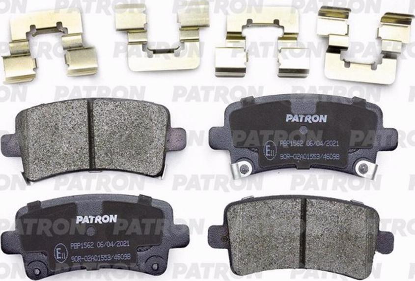 Patron PBP1562 - Brake Pad Set, disc brake autospares.lv