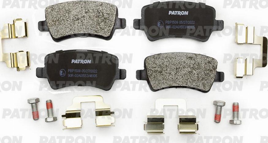 Patron PBP1509 - Brake Pad Set, disc brake autospares.lv