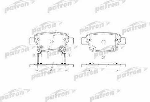 Patron PBP1649 - Brake Pad Set, disc brake autospares.lv