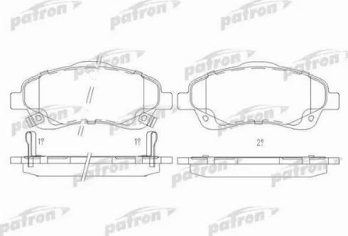 Patron PBP1648 - Brake Pad Set, disc brake autospares.lv