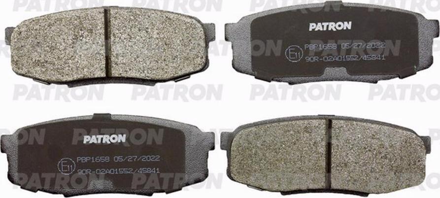 Patron PBP1658 - Brake Pad Set, disc brake autospares.lv