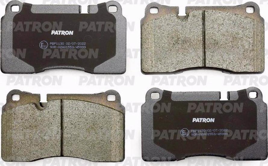 Patron PBP1130 - Brake Pad Set, disc brake autospares.lv