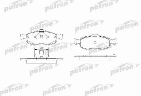 Patron PBP884 - Brake Pad Set, disc brake autospares.lv