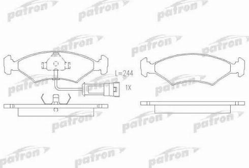 Patron PBP212 - Brake Pad Set, disc brake autospares.lv