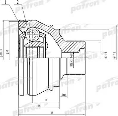Patron PCV4958 - Joint Kit, drive shaft autospares.lv