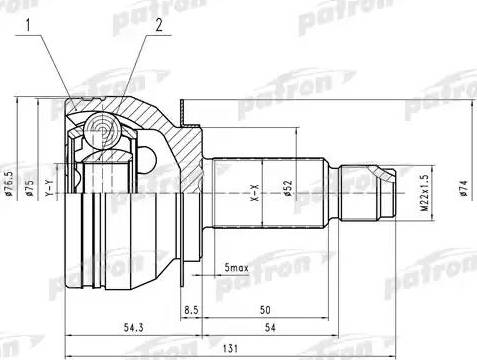 Patron PCV4042 - Joint Kit, drive shaft autospares.lv