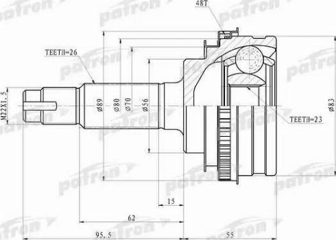 Patron PCV4006 - Joint Kit, drive shaft autospares.lv