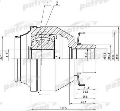 Patron PCV4843 - Joint Kit, drive shaft autospares.lv