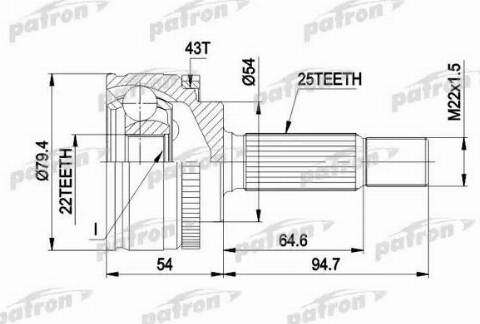 Patron PCV4306 - Joint Kit, drive shaft autospares.lv
