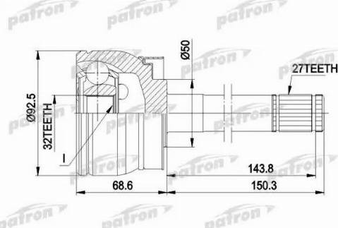 Patron PCV5032 - Joint Kit, drive shaft autospares.lv
