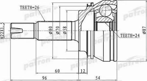 Patron PCV1441 - Joint Kit, drive shaft autospares.lv