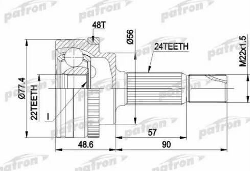 Patron PCV1447 - Joint Kit, drive shaft autospares.lv
