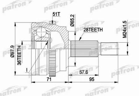 Patron PCV1453 - Joint Kit, drive shaft autospares.lv