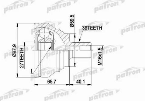 Patron PCV1463 - Joint Kit, drive shaft autospares.lv