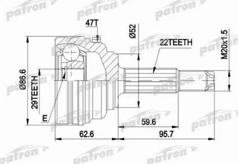 Patron PCV1401 - Joint Kit, drive shaft autospares.lv