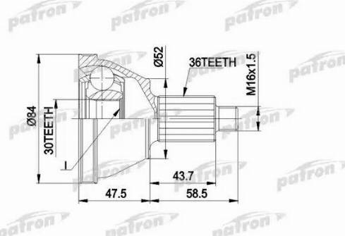 Patron PCV1413 - Joint Kit, drive shaft autospares.lv