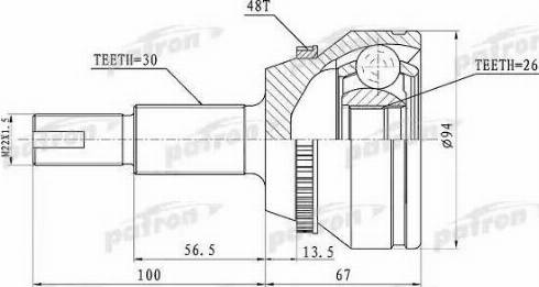 Patron PCV1436 - Joint Kit, drive shaft autospares.lv