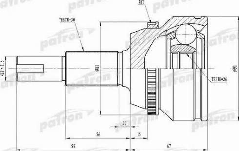 Patron PCV1433 - Joint Kit, drive shaft autospares.lv