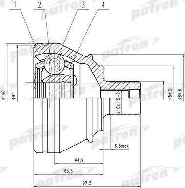 Patron PCV1552 - Joint Kit, drive shaft autospares.lv